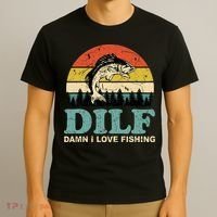 DILF-Damn I Love Fishing Funny Saying Fisher T-Shirt thumb 3