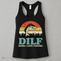 DILF-Damn I Love Fishing Funny Saying Fisher Women's Tank Top thumb 3