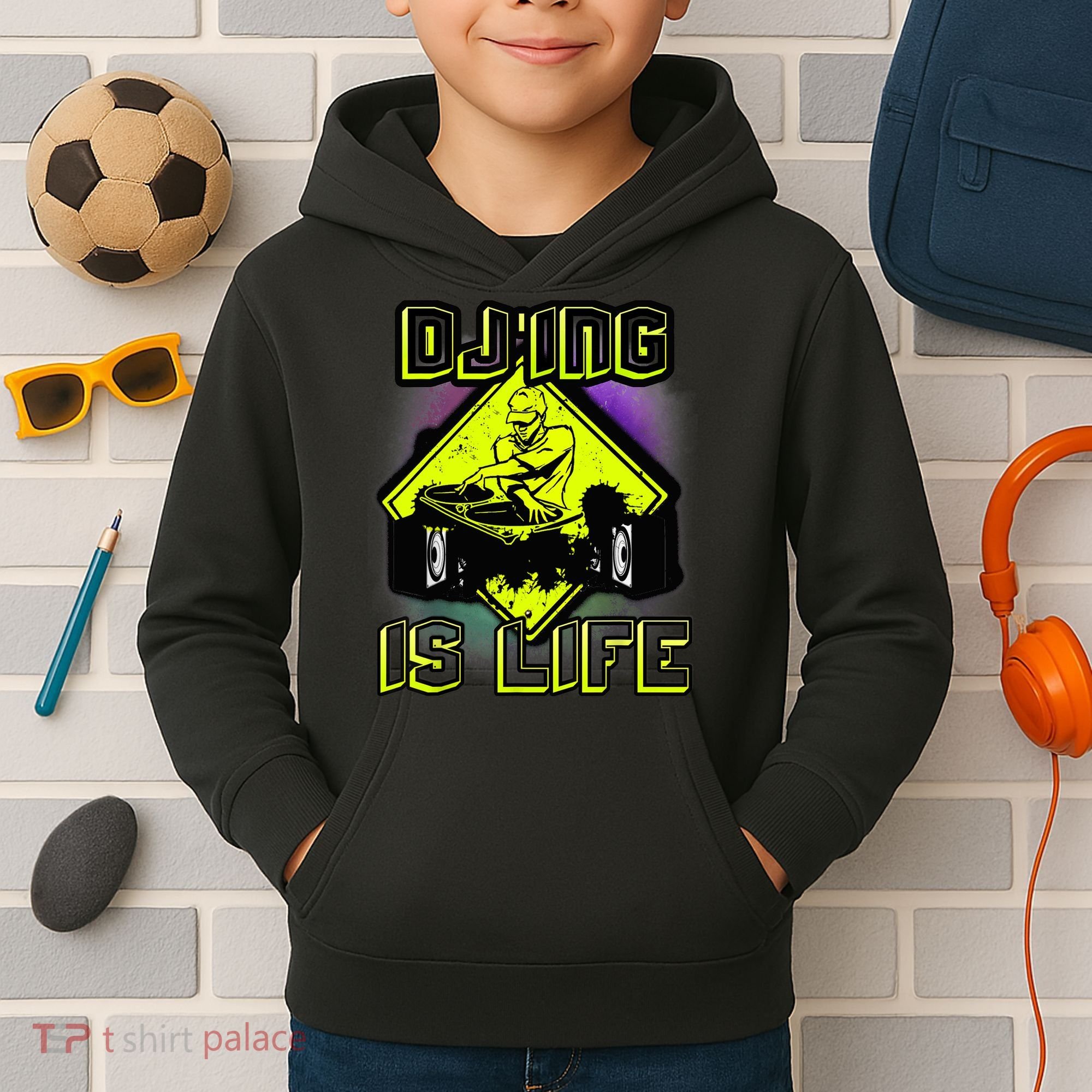 DJ'ING IS LIFE FOR A DJ DJ GEAR Kids Hoodie