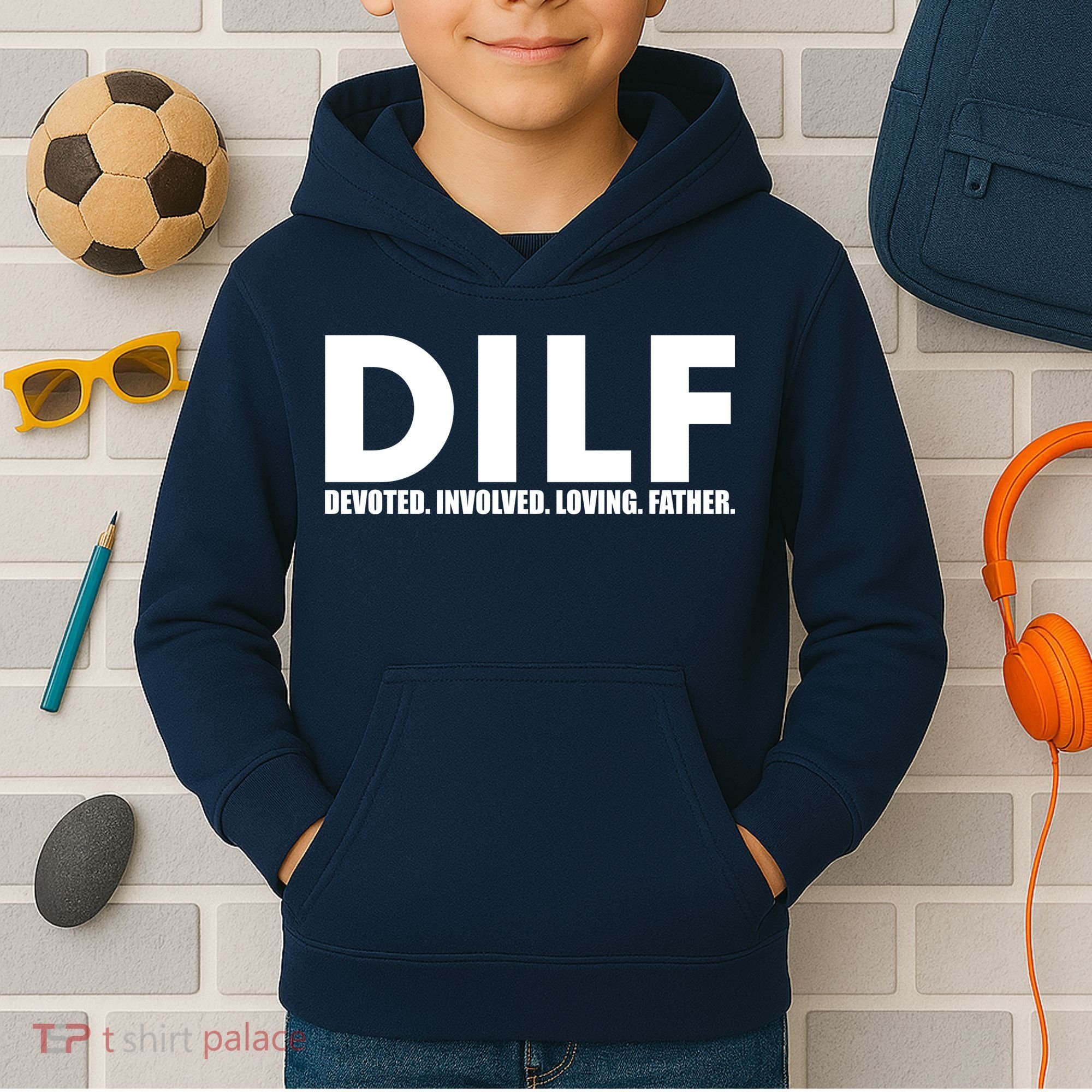 DILF Devoted Involved Loving Father Kids Hoodie
