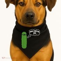 Dill With It Pickle USA-Made Doggie Bandana thumb 1