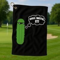 Dill With It Pickle Golf Towel thumb 1
