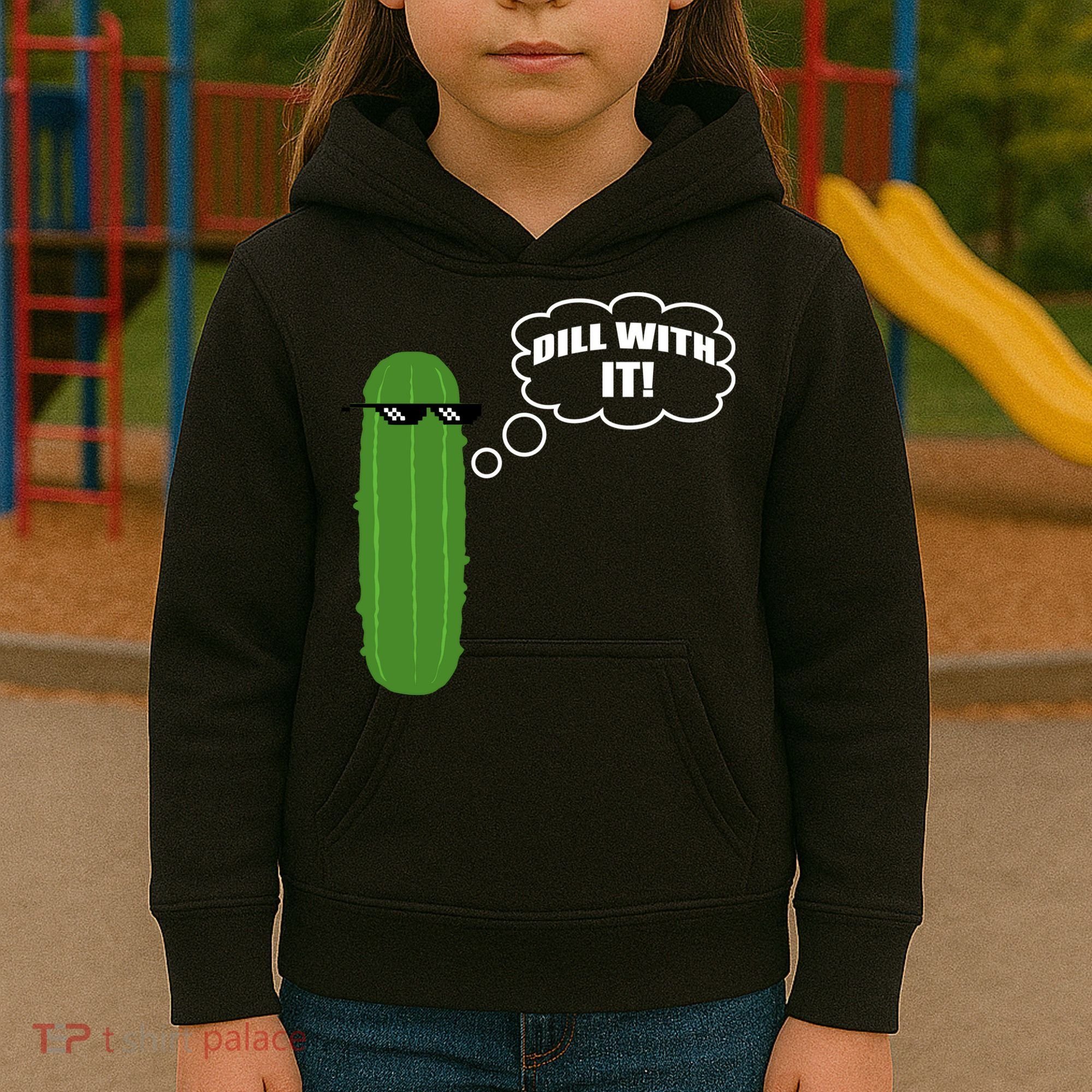 Dill With It Pickle Kids Hoodie
