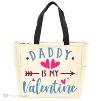 Daddy Is My Valentine Cute Holiday Tote Bag thumb 0