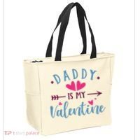 Daddy Is My Valentine Cute Holiday Tote Bag thumb 2
