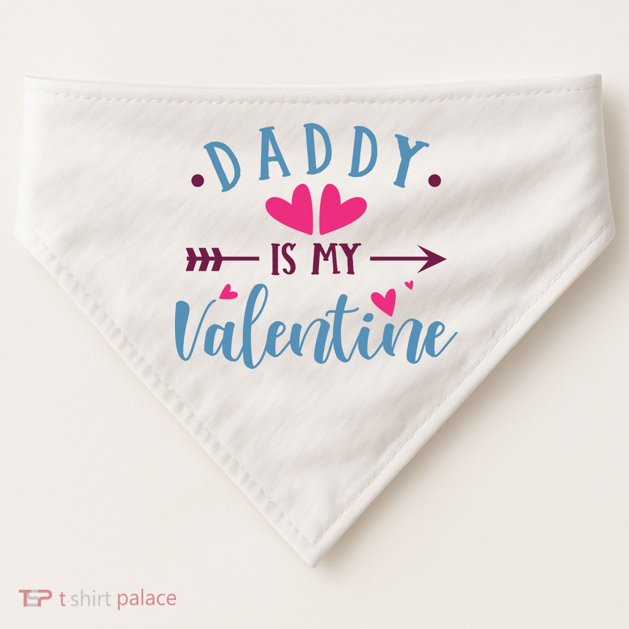 Daddy Is My Valentine Cute Holiday USA-Made Doggie Bandana