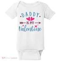 Daddy Is My Valentine Cute Holiday Baby Bodysuit thumb 0