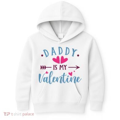 Daddy Is My Valentine Cute Holiday Kids Hoodie