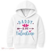 Daddy Is My Valentine Cute Holiday Kids Hoodie thumb 0