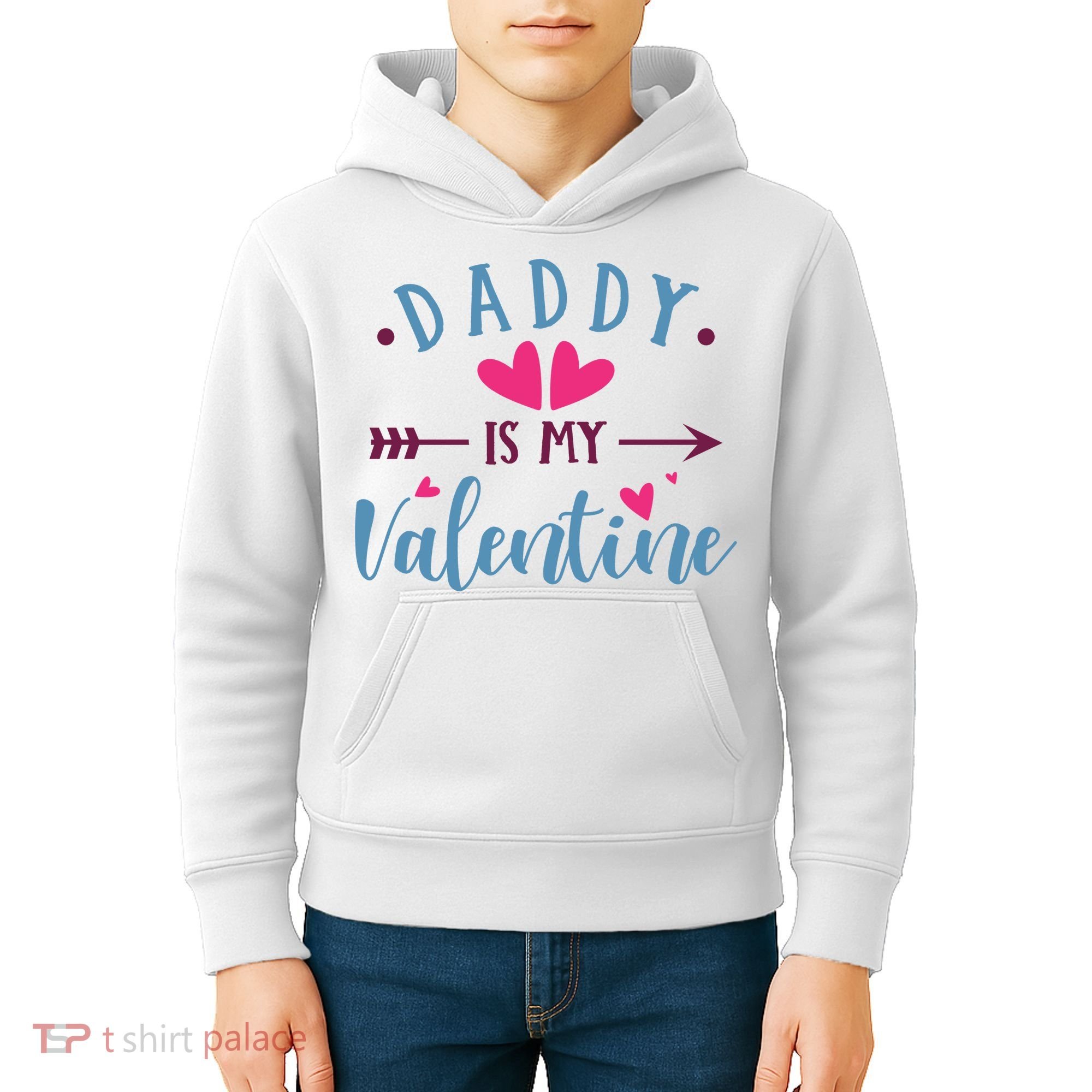 Daddy Is My Valentine Cute Holiday Kids Hoodie