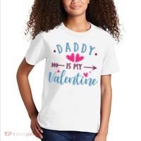 Daddy Is My Valentine Cute Holiday Kids T-Shirt thumb 2
