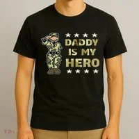 Daddy Is My Hero Military T-Shirt thumb 3