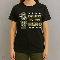 Daddy Is My Hero Military T-Shirt thumb 4