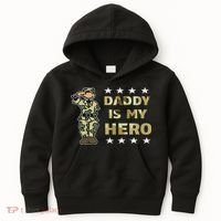 Daddy Is My Hero Military Kids Hoodie thumb 0
