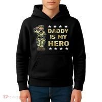 Daddy Is My Hero Military Kids Hoodie thumb 4