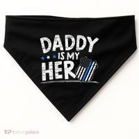 Daddy Is My Hero Police Thin Blue Line Law Enforcement USA-Made Doggie Bandana thumb 0