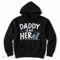 Daddy Is My Hero Police Thin Blue Line Law Enforcement Hoodie thumb 0