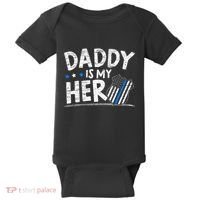 Daddy Is My Hero Police Thin Blue Line Law Enforcement Baby Bodysuit thumb 0