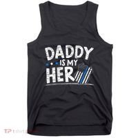 Daddy Is My Hero Police Thin Blue Line Law Enforcement Tank Top thumb 0