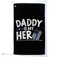 Daddy Is My Hero Police Thin Blue Line Law Enforcement Golf Towel thumb 0