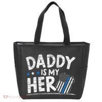 Daddy Is My Hero Police Thin Blue Line Law Enforcement Tote Bag thumb 0