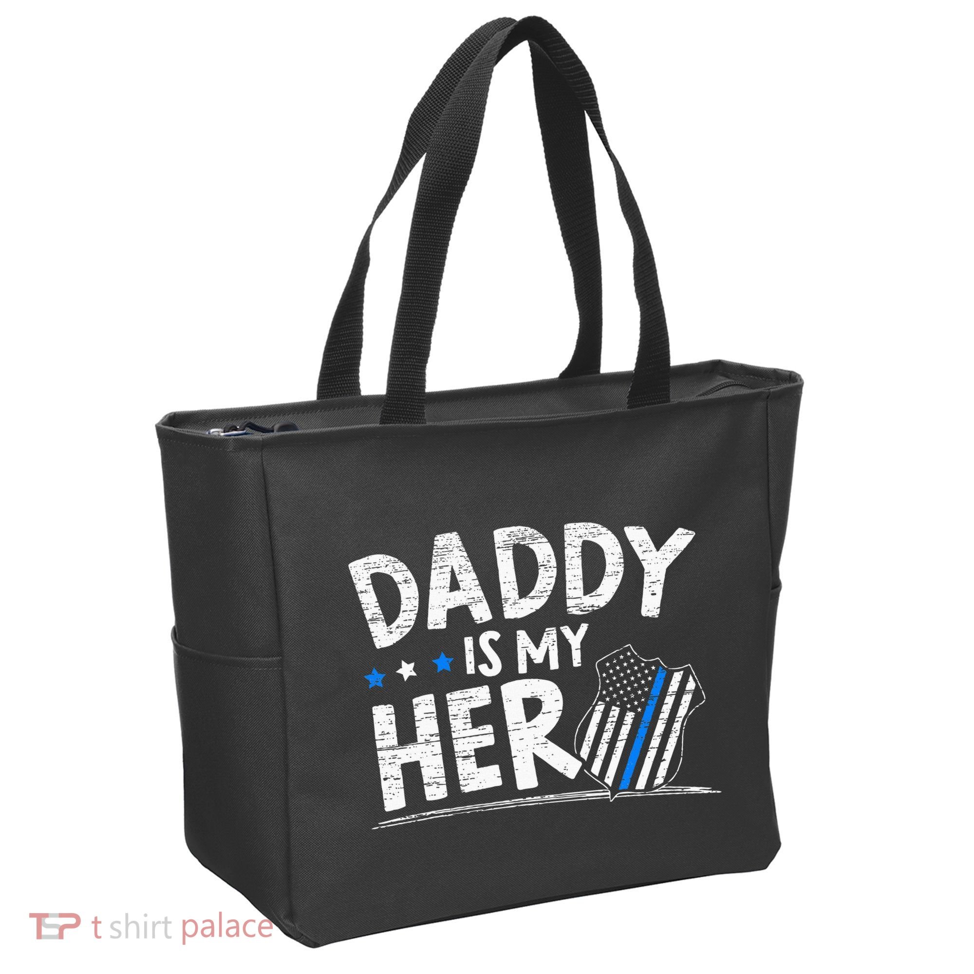 Daddy Is My Hero Police Thin Blue Line Law Enforcement Tote Bag