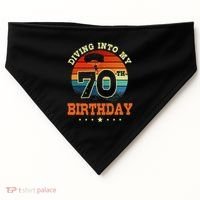 Diving Into My 70th Birthday Sky Diving Parachute Lover USA-Made Doggie Bandana thumb 0