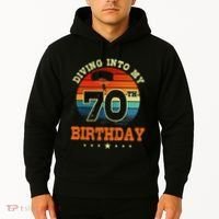 Diving Into My 70th Birthday Sky Diving Parachute Lover Hoodie thumb 2