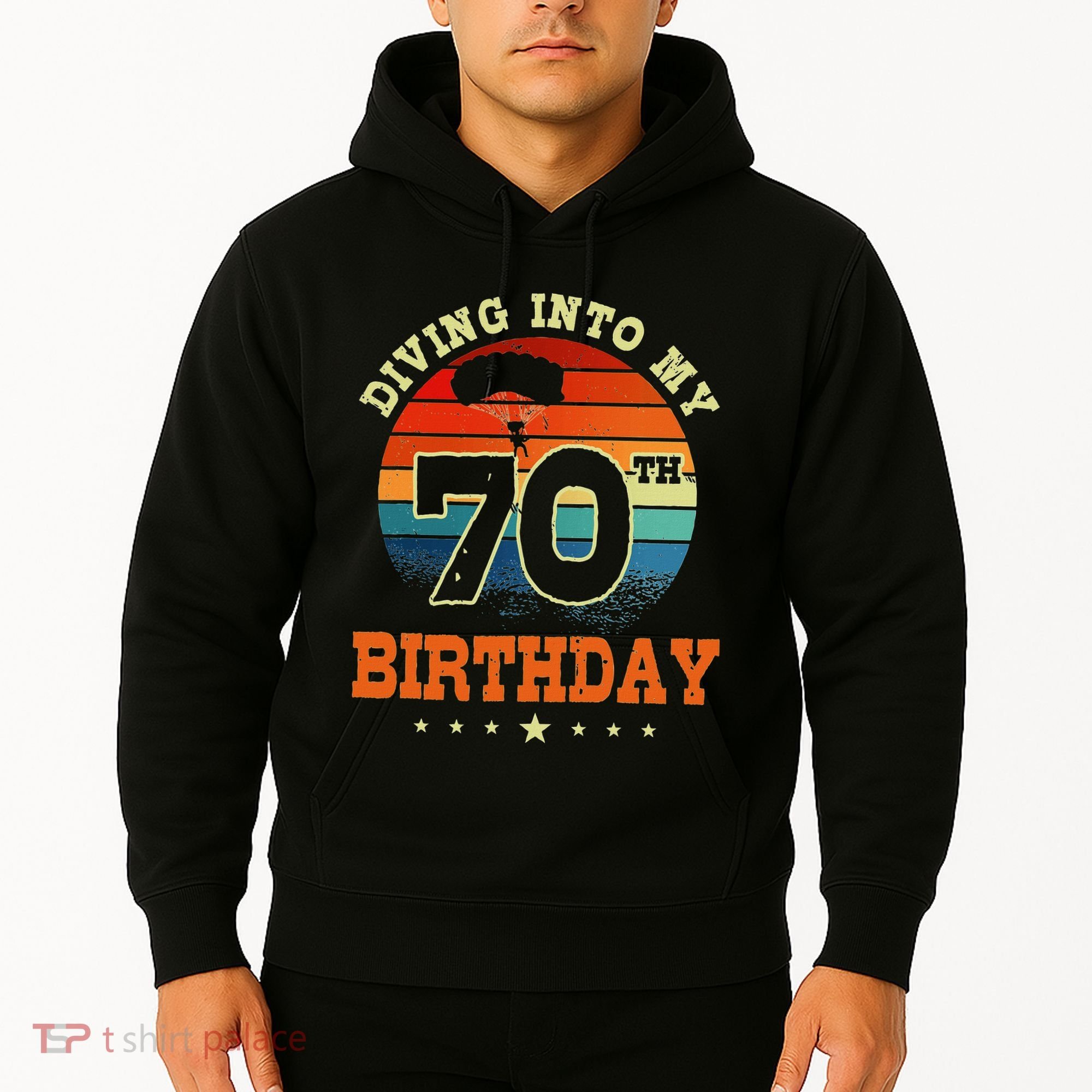 Diving Into My 70th Birthday Sky Diving Parachute Lover Hoodie