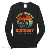 Diving Into My 70th Birthday Sky Diving Parachute Lover Long Sleeve Shirt thumb 0