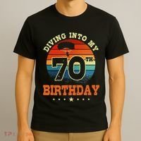Diving Into My 70th Birthday Sky Diving Parachute Lover T-Shirt thumb 3