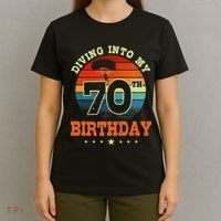 Diving Into My 70th Birthday Sky Diving Parachute Lover T-Shirt thumb 4
