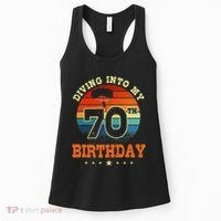Diving Into My 70th Birthday Sky Diving Parachute Lover Women's Tank Top thumb 0