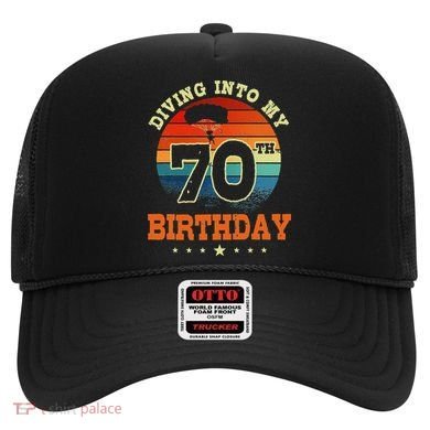 Diving Into My 70th Birthday Sky Diving Parachute Lover Hat