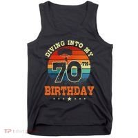 Diving Into My 70th Birthday Sky Diving Parachute Lover Tank Top thumb 0
