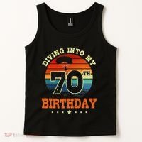 Diving Into My 70th Birthday Sky Diving Parachute Lover Tank Top thumb 2