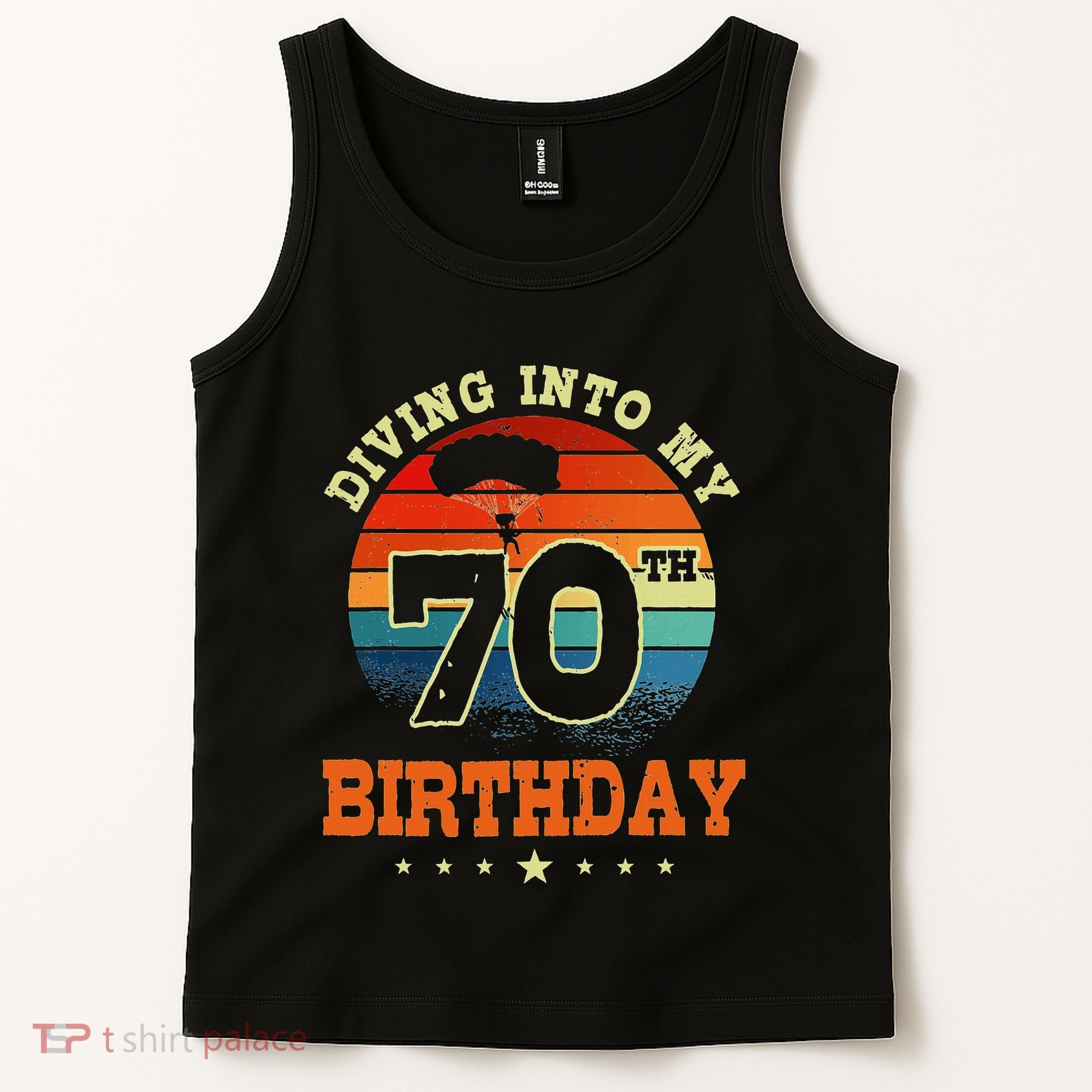 Diving Into My 70th Birthday Sky Diving Parachute Lover Tank Top