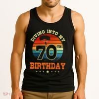 Diving Into My 70th Birthday Sky Diving Parachute Lover Tank Top thumb 3
