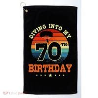 Diving Into My 70th Birthday Sky Diving Parachute Lover Golf Towel thumb 0