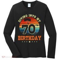 Diving Into My 70th Birthday Sky Diving Parachute Lover Women's Long Sleeve Shirt thumb 0