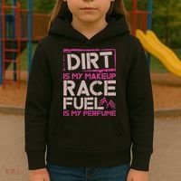 Dirt Is My Makeup Race Fuel Is My Perfume Dirt Track Racing Kids Hoodie thumb 3
