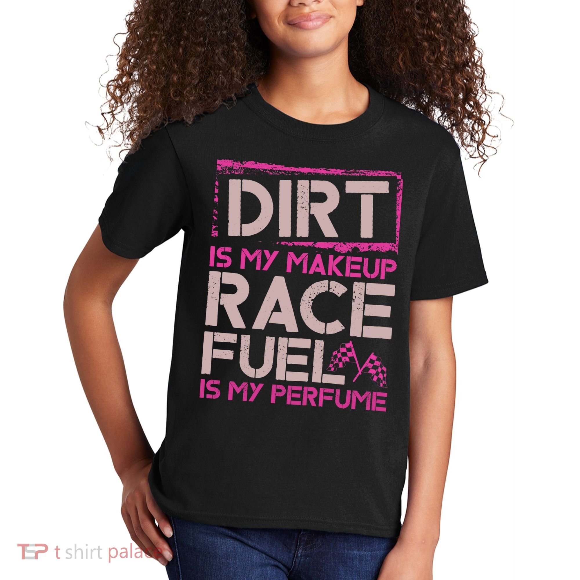 Dirt Is My Makeup Race Fuel Is My Perfume Dirt Track Racing Kids T-Shirt