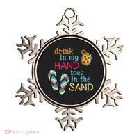 Drink In My Hand Toes In The Sand Summer Beach Ornament thumb 0