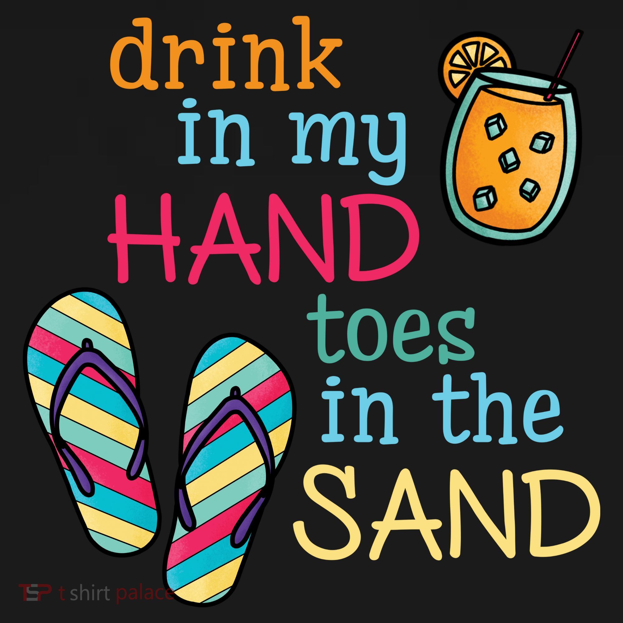 Drink In My Hand Toes In The Sand Summer Beach Ornament