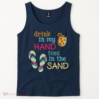 Drink In My Hand Toes In The Sand Summer Beach Tank Top thumb 2