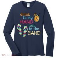 Drink In My Hand Toes In The Sand Summer Beach Women's Long Sleeve Shirt thumb 0