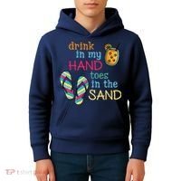 Drink In My Hand Toes In The Sand Summer Beach Kids Hoodie thumb 4