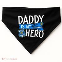 Daddy Is My Hero S Police Thin Blue Line Law Enforcement USA-Made Doggie Bandana thumb 0