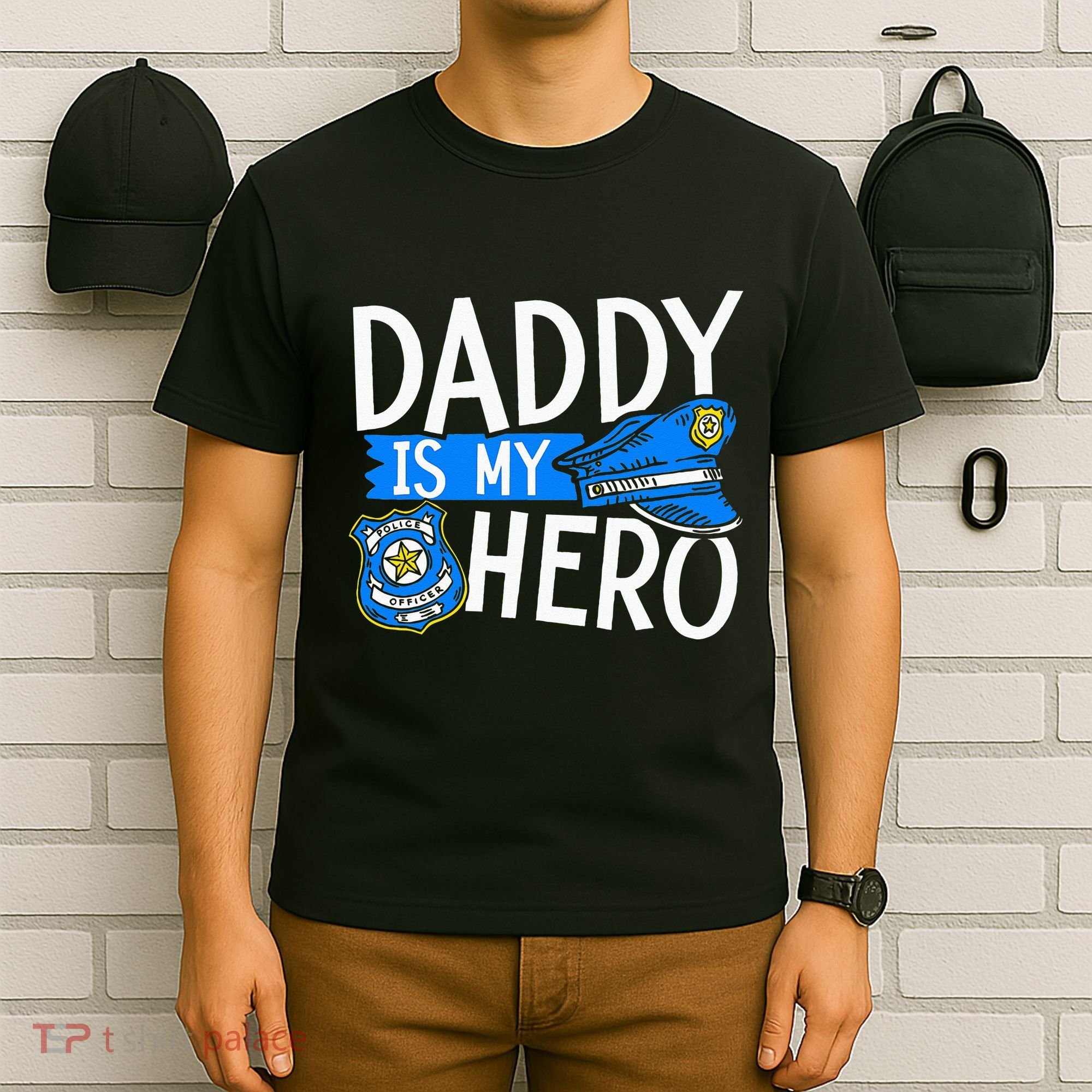 Daddy Is My Hero S Police Thin Blue Line Law Enforcement T-Shirt