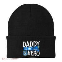 Daddy Is My Hero S Police Thin Blue Line Law Enforcement Beanie thumb 0